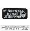 Parche de insignia transfronterizo nuevo, parche bordado, pegatinas de tela, bordado en blanco y negro, pegatinas de tela en inglés, letras en inglés rectangulares