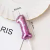 Estilo Ins Criativo Rosa e Roxo Formato de Balão Vela Digital 520 Aniversário Bolo de Primeiro Aniversário Decoração Plug-In