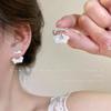 Aretes de perlas con aguja 925 para mujer, colgantes en la parte trasera, estilo ins, nuevo estilo caliente, modernos, lisos, circulares, nicho, aros para la oreja, venta al por mayor