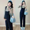 Pantalones de maternidad en stock Overoles de maternidad de terciopelo de algodón europeo engrosados Tallas grandes Ropa de maternidad Estilo Otoño e Invierno