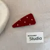 Pinza Triangular de Peluche con Lunares Estilo Coreano Minimalista para Otoño e Invierno, Pinza BB con Acabado de Alta Gama para Sujetar Mechones Sueltos, Pinza Lateral para Flequillo de Mujer