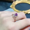 Anillo de amatista natural piedra desnuda tamaño 6*6mm para el día a día con plata de ley 925 venta directa de fábrica