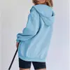 Moletom com Zíper Solto Oversize Estilo Americano para Mulheres, Outono e Inverno, Estilo Preguiçoso, Jaqueta com Capuz e Ombros Caídos