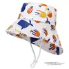 Amazon Transfronterizo Teum Primavera y Verano Nuevo Sombrero de Pescador para Niños Moda Protección Solar Graffiti Sombrero de Bebé