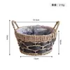 Cesta de flores trançada à mão transfronteiriça, vaso de flores de palha, decoração de interiores, balde de flores para plantas verdes, cesta de armazenamento de mesa estilo simples