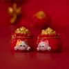 Adornos pequeños de Fu Meow, cautelosos y auspiciosos, con forma de cornucopia de dibujos animados, bolsa de dinero, adornos decorativos para el escritorio del hogar, regalo de Año Nuevo.