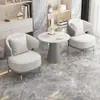 Mesa de centro individual de lujo, sencilla y ligera, combinada con sofá, para ocio, hotel, recepción, oficina de ventas, mesa de negociación y silla, recepción de salón de belleza