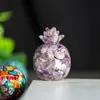 Adornos de Piña Dorada de Resina Rellena de Cristal Natural Mascota Fresca y Linda Decoraciones de Escritorio de Escritorio