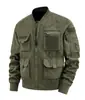 Jaqueta de Trabalho ao Ar Livre Transfronteiriça para Homens, Casaco Casual com Gola Alta e Múltiplos Bolsos, Impermeável e Quente Estilo Militar, Tamanho Grande Amazon