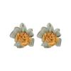 Pendientes de Encaje Florales Super Hada Colorido Elegante Atmósfera Borde Ardiente para Mujer Suaves Versátiles Estilo Hong Kong Clavos de Rosa para Oreja