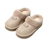 Pantuflas de algodón impermeables para mujer, suela gruesa de EVA, diseño semi-cubierto, adecuadas para usar en interiores y exteriores, antideslizantes, impermeables, cálidas para el invierno, con grosor añadido y forro de felpa