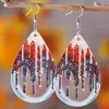 Brincos de acrílico com impressão de moda personalizados europeus e americanos, brincos pendentes em forma de gota para meninas e mulheres, presente pingente