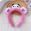 Diadema de felpa antideslizante para mujer, diadema para el pelo, accesorios para el pelo, máscara facial de dibujos animados linda nueva