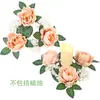 Guirnalda de Candelabros de Eucalipto Decoración Navideña Guirnalda Círculo de Cera Rosa Accesorios para Ventana Mesa de Comedor Arreglo de Boda Flores Artificiales