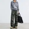 Pantalones Casuales de Pierna Ancha Hip Hop de Verano para Hombre y Mujer con Cuchillo Curvo Camuflaje Retro Americano Pantalones Deportivos Largos de Pierna Recta