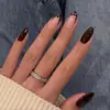 Outono e Inverno Transfronteiriço Mais Vendido Usável Manicure Francesa Estampa de Leopardo Peças de Unha Amêndoa Curta Peças de Unha Acabadas Venda por Atacado