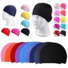 Fábrica de gorros de natación fábrica de trajes de baño en stock tela gorro de natación multicolor en stock precio de gorro de natación de tela al por mayor bajo calidad grande en stock
