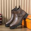 Botines Chelsea de Piel de Moda para Hombre con Punta y Caña Alta con Cremallera, Botas Casuales que Aumentan la Altura para Estilistas