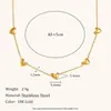 Cadena de Colección Transfronteriza Europea y Americana Cadena de Clip Geométrica Cadena de Cuentas Collar de Flores Acero Inoxidable Chapado en Oro de 18K Colgante de Lujo Ligero Francés