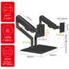 Base Robótica com Braço Pneumático para Monitor de Laptop, Suporte de Monitor de Computador Duplo Tela Um para Dois