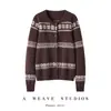 Nuevo cárdigan de punto jacquard Fair Isle de lana de cachemira para otoño e invierno con botones de un solo pecho y mangas largas