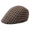 Gorra de Pato al por Mayor para Hombre, Boina a Cuadros para Otoño e Invierno, Sombrero Estilo Coreano para Personas de Mediana Edad y Mayores, Gorra Versátil hacia Adelante, Estilo Vintage