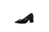 6555A-065 pontiagudo dedo do pé grosso salto camurça sapatos femininos flor fivela strass salto alto diariamente commuter estilo francês