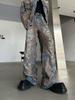 Conjunto Retrô Rasgado Estilo Wasteland de Nicho, Jaqueta Resistente Desgastada, Calça Jeans Levemente Flare, Tendência Primavera e Outono 2026