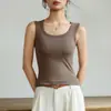 Chaleco de Tirantes Anchos 2024 con Almohadilla en el Pecho Integrada Top para Mujer 9914 Camisola sin Mangas Chaleco de Tirantes Anchos Ropa Interior