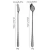 Cuchara y Tenedor Mezcladores de Acero Inoxidable 304, Cuchara y Tenedor Creativos para el Hogar con Forma de Hoja Juego de 2 Piezas, Tenedor de Postre con Mango Largo, Cuchara Mezcladora para Café