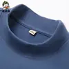 Suéter Térmico Masculino Meia-Gola Outono/Inverno De Veludo Jovem e de Meia-Idade Tendência Camiseta de Manga Longa Base Camiseta