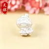 Prata Pura 999 Contas Espaçadoras My Melody Artesanato 3D Feito à Mão DIY Contas para Montagem de Pulseiras Materiais Atacado