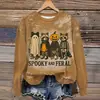 Ropa Exterior Nueva Transfronteriza para Mujer Otoño e Invierno Sudadera Estampada de Halloween Sudadera de Halloween Chaqueta Sudadera