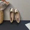 Novedad de Primavera 2026: Zapatos Planos Redondos de Punta Baja con Acabado Espejo y Moño, Brisa Suave de Noche para Mujer