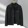 Jaqueta masculina de lã feita à mão 2026 outono e inverno lapela estilo workwear jovem negócios quente lã dupla face moderna peça externa