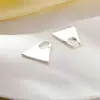 Pendientes de Bolso Triangular Brillantes de Industria Pesada Europea y Americana Pendientes de Diseño Único Pendientes de Moda para Mujer Pendientes de Estilo Callejero