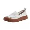 Mocasines retro de piel suave para mujer, nueva colección otoño 2026, zapatos slip-on versátiles, zapatos tipo mom de suela suave, zapatos planos de punta poco profunda