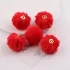 Colgante de Bola de Pelo Sintético de Conejo Grande de 3 cm Accesorio para Llavero de Bolso Hecho a Mano DIY Pieza de Decoración Pequeña
