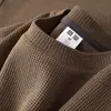 Camiseta blanca de gofre de moda para hombre, de manga corta, marca de tendencia, ropa de verano, elegante y casual, camiseta de verano de manga corta