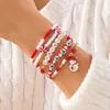 Europeu e Americano Transfronteiriço Natal Nova Moda Design de Cor Contrastante Árvore de Natal Boneco de Neve Velho Cerâmica Macia Conjunto de Pulseiras de Contas