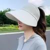 Sombrero de Protección Solar para Mujer, Nuevo Modelo Verano 2026, Ala Ampliada, Protección UV, Diseño de Media Parte Superior, Se Puede Atar en una Cola de Caballo, Sombrero de Sol