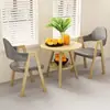 Mesa de Té y Sillas para Balcón Mesa y Sillas Simples para el Hogar Mesa Redonda Pequeña de Doble Capa Combinación de Mesa y Sillas para Tienda de Té con Leche Mesa y Sillas de Ocio Mesa y Sillas de Negociación