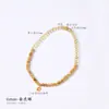 Nuevo Pulsera de Doble Círculo de Citrino Amarillo Chino Ojo de Tigre Ojo de Tigre para Hombres Mujeres Parejas Estilo Dorado Arena Atracción de Riqueza Auspiciosidad Pulsera de Cuentas