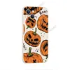 Funda de teléfono de cobertura total para iPhone 17, estilo europeo y americano, cara de fantasma con graffiti de Halloween, calabaza, funda protectora mate para 18 Pro