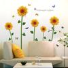Pegatinas Decorativas de Fondo Innovadoras para Dormitorio y Sala de Estar Flores Soleadas Románticas Pegatinas Removibles Pegatinas de Pared Estilo Pastoral