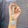 Llavero de Manzana con Adorno Completo de Diamantes, Colgante Delicado para Coche, Accesorio para Bolso de Pareja, Llavero Pequeño de Regalo