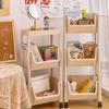 Estante de Almacenamiento Multicapa Estilo Ins con Ruedas para Snacks y Artículos Varios Carrito Móvil Artefacto de Almacenamiento para Dormitorio