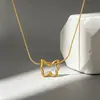 Collar de Mariposa Hueca Europeo y Americano de Venta Caliente Transfronteriza para Mujer, Cadena de Clavícula Dulce y Simple de Moda con Diseño Único, Venta Directa de Fábrica
