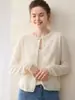 Macio e glutinoso 2026 Outono Novo Cardigan de Caxemira Suéter de Gola Redonda Feminino Peça Externa Curta Primavera Inverno Tricô Roupas Femininas Jaqueta