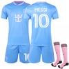 2526 Fato Azul Camisa de Clube da Liga Principal Nova Miami Dois Fora N.º 10 Camisa de Futebol Messi